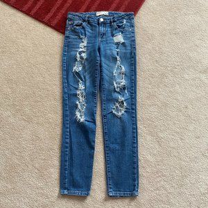 Garage Jrs 7 Super Skinny Distressed Hole Jeans